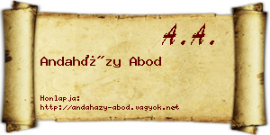 Andaházy Abod névjegykártya